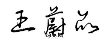 曾慶福王蔚品草書個性簽名怎么寫