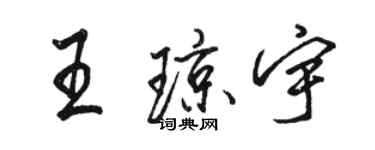 駱恆光王瓊宇行書個性簽名怎么寫