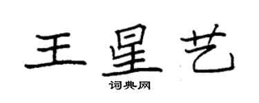 袁強王星藝楷書個性簽名怎么寫