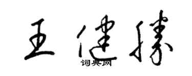 梁錦英王健勝草書個性簽名怎么寫