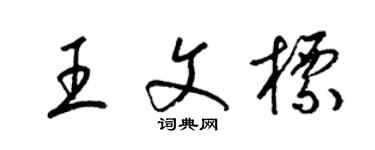 梁錦英王文標草書個性簽名怎么寫