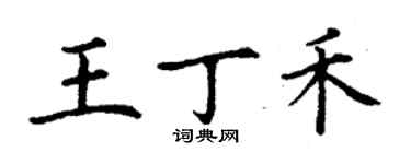 丁謙王丁禾楷書個性簽名怎么寫