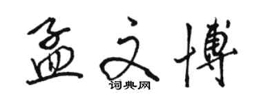 駱恆光孟文博行書個性簽名怎么寫