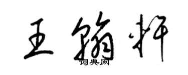 梁錦英王翰軒草書個性簽名怎么寫