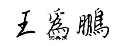 王正良王為鵬行書個性簽名怎么寫