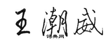 駱恆光王潮威行書個性簽名怎么寫