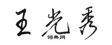 駱恆光王光秀行書個性簽名怎么寫