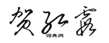 駱恆光賀紅霞草書個性簽名怎么寫