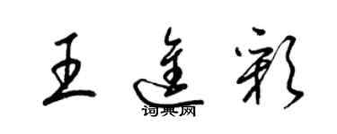 梁錦英王進彩草書個性簽名怎么寫