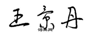 曾慶福王景丹草書個性簽名怎么寫