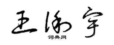 曾慶福王俐宇草書個性簽名怎么寫