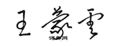 駱恆光王蒙雲草書個性簽名怎么寫