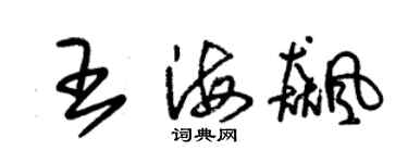 朱錫榮王海飆草書個性簽名怎么寫