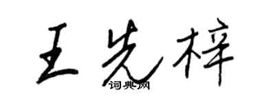 王正良王先梓行書個性簽名怎么寫