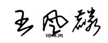 朱錫榮王風麟草書個性簽名怎么寫