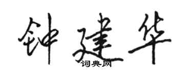 駱恆光鍾建華行書個性簽名怎么寫