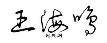 曾慶福王海鳴草書個性簽名怎么寫