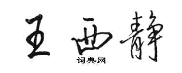 駱恆光王西靜行書個性簽名怎么寫