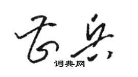駱恆光曹兵草書個性簽名怎么寫