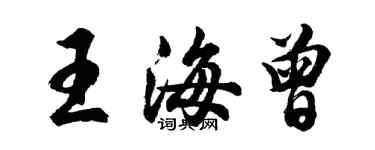 胡問遂王海曾行書個性簽名怎么寫