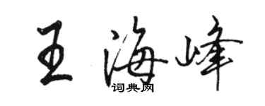 駱恆光王海峰行書個性簽名怎么寫