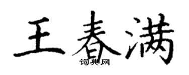 丁謙王春滿楷書個性簽名怎么寫