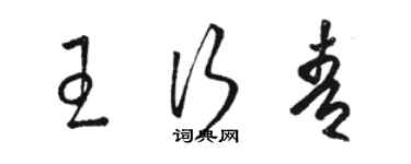 駱恆光王行青草書個性簽名怎么寫