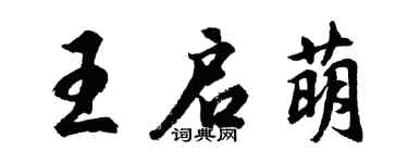 胡問遂王啟萌行書個性簽名怎么寫