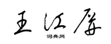 梁錦英王江屏草書個性簽名怎么寫