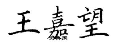 丁謙王嘉望楷書個性簽名怎么寫