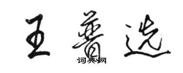 駱恆光王普選行書個性簽名怎么寫
