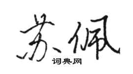 駱恆光蘇佩行書個性簽名怎么寫