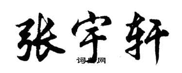 胡問遂張宇軒行書個性簽名怎么寫