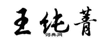 胡問遂王純菁行書個性簽名怎么寫
