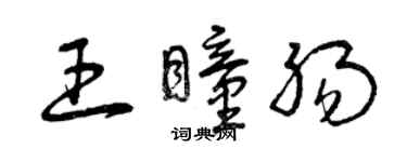 曾慶福王瞳腸草書個性簽名怎么寫