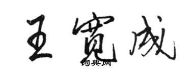 駱恆光王寬成行書個性簽名怎么寫