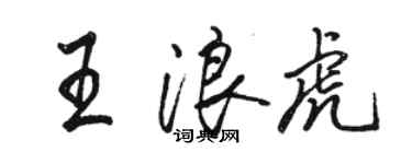 駱恆光王浪虎行書個性簽名怎么寫