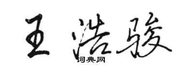 駱恆光王浩駿行書個性簽名怎么寫