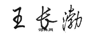 駱恆光王長渤行書個性簽名怎么寫
