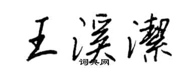 王正良王溪潔行書個性簽名怎么寫