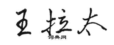 駱恆光王拉太行書個性簽名怎么寫