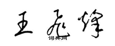 梁錦英王飛烽草書個性簽名怎么寫