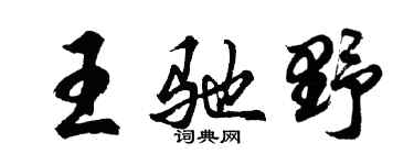 胡問遂王馳野行書個性簽名怎么寫