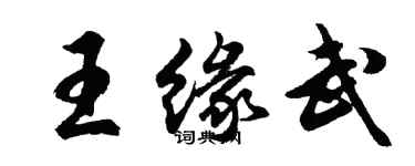 胡問遂王緣武行書個性簽名怎么寫