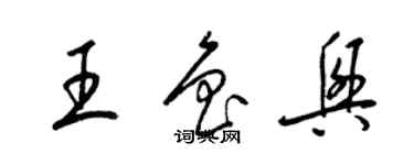 梁錦英王魯興草書個性簽名怎么寫