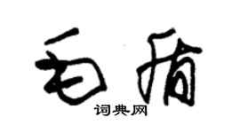 朱錫榮毛盾草書個性簽名怎么寫