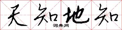 天知地知怎么寫好看