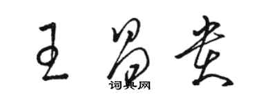 駱恆光王昌貴草書個性簽名怎么寫