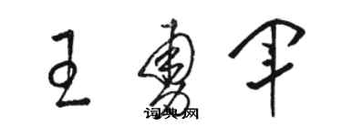 駱恆光王勇軍草書個性簽名怎么寫