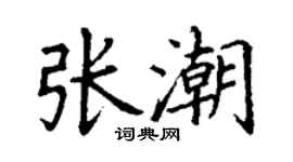 丁謙張潮楷書個性簽名怎么寫